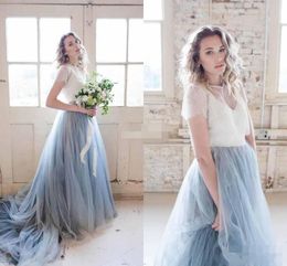 Blue New Baby Lace Bridesmaid Jewel Neck Short Sleeves Bridesmaids Dresses Maid Of Honour Dress Custom Cheap Formal Gowns S 0505