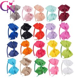 6 Inches Girls Big Bows hair sticks Grosgrain ribbon Bows Kids headband Cuter princess Children Boutique hair accessories 20 Colours Y015