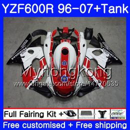 Body+Stock red white Tank For YAMAHA Thundercat YZF600R 96 97 98 99 00 01 229HM.16 YZF-600R YZF 600R 1996 1997 1998 1999 2000 2001 Fairing