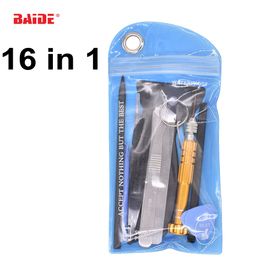 16 in 1 Opening Tools Kit With 0.6Y 0.8 T5 T2 1.2 Pentalobe Screwdriver for iPhone7 iPad Tablet PC Notebook Screen Repair 120set/lot