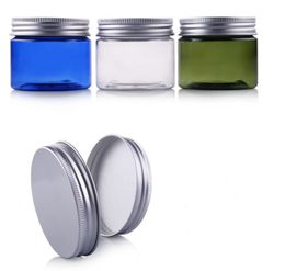50g Empty round cosmetic cream PET jars with Aluminium lids ,1.7oz clear cream containers for cosmetics LX1244