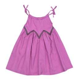 -Enfants filles robe élégante robe violette sans manches Comforttalbe doux lin licou robe princesse robe filles mode adolescent vêtements