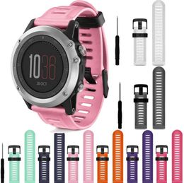 WatchBands 26mm Soft Silicone Replacement Watch Band With Tools For Garmin Fenix 3 New Design Fashion Sports Watch Straps