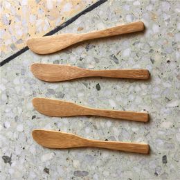 100 Pieces Bamboo Knife Nature Handmade Knives Durable Catering Party Event BBQ Camping Restaurant Travel Wedding Birthday Supply Accessory