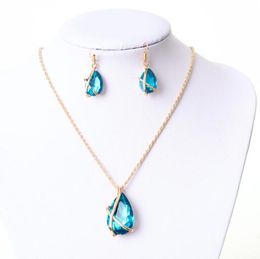 Hot Style Jewel drop necklace earring set European and American jewelry necklace earrings set fashion classic exquisite elegance