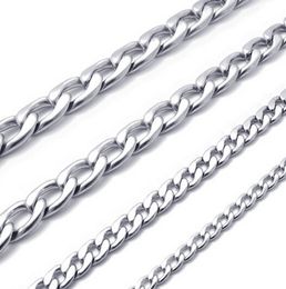 10meter 4 6 7 8mm in Bulk Jewelry Making Lot Meters Beveled Flat Figaro Stainless Steel Unfinished 1;1 NK Chain DIY Jewelry Findin261g