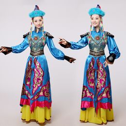 Masquerade Ball Gown Luxurious Robe Womens long blue Dress Elegant ancient mongolian princess dress dancing wear