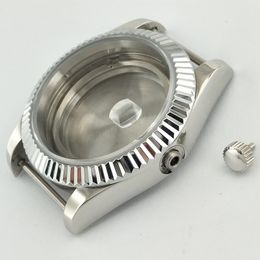 41mm Sapphire Glass Polished Silver Colour Stainless Steel Watch Case Fit ETA 2824 2836 Miyota 8205 8215 821A 82 Series Movement P246z