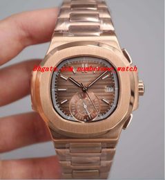 2 Styles Luxury Watches 5980/1A N@UTILUS STAINLESS Rose Gold Dial Automatic Fashion Brand Men's Watch Wristwatch