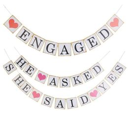 Wholesale Pre-Strung Engagement Party Decorations Bunting Banners ENGAGED