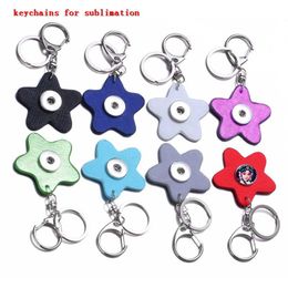keychains for sublimation fashion star key chain for thermal transfer printing custom DIY Jewellery blank material 8 new styles