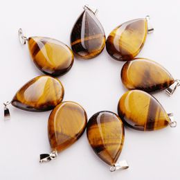 fubaoying Fashion Pear Shaped Water Drop Pendant Crystal Chakra Stone Pendant DIY Jewellery making for Women 16*24mm