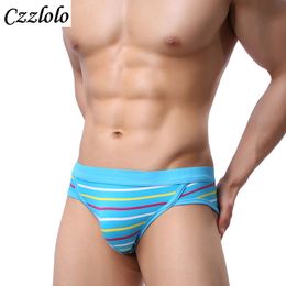 Czzlolo Men/Male Underwear Fashion Cueca Sexy Shorts Striped Casual Underpants ropa interior hombre Bikini Briefs Mens Underwear