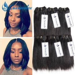 Brazilian Body Wave Hair 6 Bundles Straight Deep Wave Kinky Curly Bundles Brazilian Short Virgin Human Hair Extensions 8 Inch 50g/Bundle