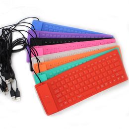 ReHoMi 84 Keys Flexible Keyboard Waterproof Portable USB Foldable Silent Silicon Soft Keyboard for PC Laptop Tablet Smartphone