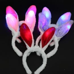Carino LED accendere Hairband Bunny Rabbit Orecchie Fascia Fiocco Regalo Festa Vacanza