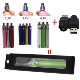 -EVOD batterie de tension variable 650mAh 900mAh avec MINI USB chargeur blister kit evod torsion eGo batteries ecig pour MT3 CE4 CE5 atomiseur