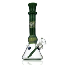 Glass Beaker Bong 8.8" Perc Water Pipe Oil Rig Water Bong Green Colour comes with Downstem and Glass Bowl