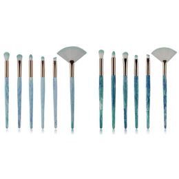 6Pcs/Set Marbling Handle Makeup Brushes Set Professional Eye Makeup Brush eyeshadow Eyeliner Eyebrow Lip Eye Powder foundation Brush