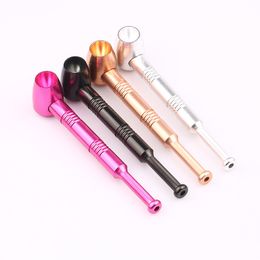 Metal Smoking Pipe Aluminium Alloy Spoon Shape 112MM Free Type Beautiful Color High Quality Mini Herb Pipes Tube Unique Design