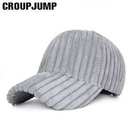 GROUP JUMP Fashion Winter Baseball Cap Women Thick Adjustable Winter Bone Warm Sport Caps Men Solid Colour Gorras