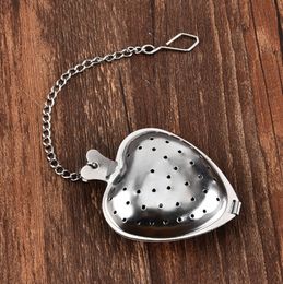 Stainless Steel Tea Filter Kitchen Drinkware Heart Shaped Tea Infuser Spoon Strainer Steeper Handle Wholesale
