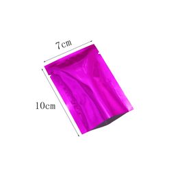 7*10cm Purple Vacuum Mylar Foil Packing Aluminium Foil Bags for Scented Tea Powder Foil Mylar Pouch Open Top Food Storage Baggies 500pcs/lot