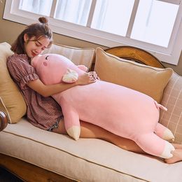 cute new accompany sleep pillow fat cartoon pink pig doll plush toy for girl gift decoration 43inch 110cm DY50506