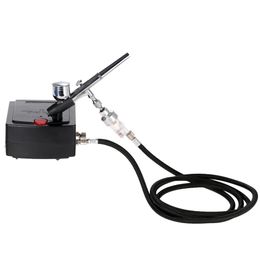 Freeshipping Dual Action Airbrush aerografo Spray gun Air Compressor Kit for Art Painting Tattoo Manicure Craft Cake Air Brush Nail Tool Set