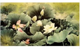 Custom Photo Wallpaper 3D Stereo Original pen lotus background wall Personality Wall Mural Wallpaper Painting