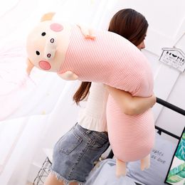cute piggy holding sleeping pillow doll pink pig plush toy doll for girl gift wedding decoration 43inch 110cm DY50507