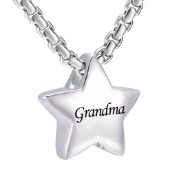 Fashion jewelry Memorial Jewelry Small dad and mom Star Charm Cremation Urn Pendant Ashes stainless steel Memorial Necklace