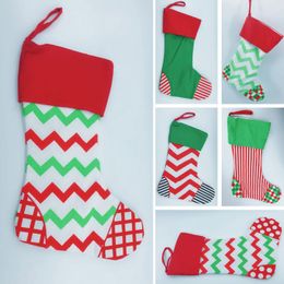 Christmas Gifts Bags Xmas Chevron Striple Sock Wrap Bag Ornaments Decorative Drawstring Stocking Bags Decorations WX9-763