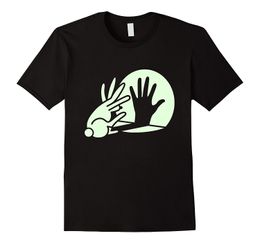 Rabbit Hand Shadow Mens Funny T-Shirt Puppet Novelty Joke Father's Dan Birthday