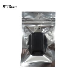 6x10cm Small Aluminium Foil / Clear Resealable Valve Zipper Plastic Bag Retail Packaging Packing Bag Zip Lock Bag Pouches Polybag