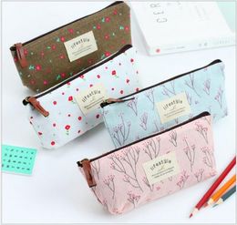 Hot Sale Flower Floral Pencil Pen bag Retro Canvas Case Cosmetic Small Makeup Tool Bag Storage Pouch Purse
