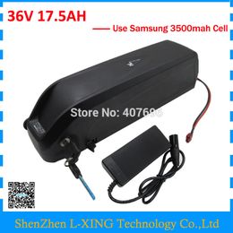 Down tube Hailong 36V 17.5Ah battery 1000W 750W 500W 36V 17AH lithium battery with USB Port Use Samsung 3500mah cell 2A Charger