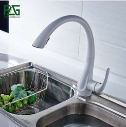 Spring Style White Kitchen Faucet Pull Out Brass Sprayer Swivel Spout Hot Cold Faucet Water Tap Sink Mixer,Free Shipping Israel