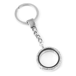 30mm Glass Magnetic Living Memory Locket Keychain Keyring Keyring Floating Charms Key Chain Key Holder Magnetic Key Ring