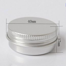 15ml Aluminium Balm Tin Pot Nail Art Makeup Lip Gloss Container Screw Thread. size:40*17mm