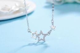 1PCS Elegant Korean style necklace fashion silvery necklace with dazzling pendant collarbone chain birthday nice gift multi style free ship