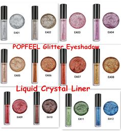 POPFEEL Glitter Eyeshadow Powder Liquid Crystal Liner Eye shadow Stick Diamond Shimmer Powder 12colors