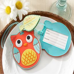 50PCS Kids Birthday Party Giveaways Cute Baby Owl Luggage Tag Wedding Favours Rubber Baggage Tags