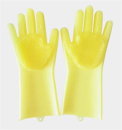 New Hot Cleaning Brush Silicone Glove Clean the bathroom cook and pet car Magic glove 2pcs/pair best gift