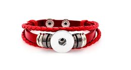 Fashion New 6 Styles DIY Multilayer Leather Noosa Chunk 18mm Metal Button Bracelet DIY Jewellery Wholesale