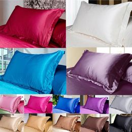 Solid Colour Silk Cushion Cover Rectangle Pillow Case Safety Sofa Car Decorative Throw Pillows Cases For Home Bedroom 9 9xf BB