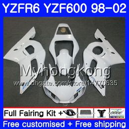Body For YAMAHA YZF600 YZF R6 Gloss white stock 1998 1999 2000 2001 2002 230HM.33 YZF-R6 98 YZF 600 YZF-R600 YZFR6 98 99 00 01 02 Fairings