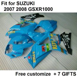 7gifts fairing kit for Suzuki GSXR1000 07 08 black blue fairings set GSXR1000 2007 2008 FR52