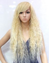 Fashion Sexy Long Blonde Small Wavy Women's Lady's Cosplay Hair Wig Wigs + Cap