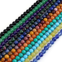 8mm Nature stone Beads 4/6/8/10/12mm Roundturquoise Snowflake Quartz Loose Beads For Jewellery Making Necklace DIY Bracelet